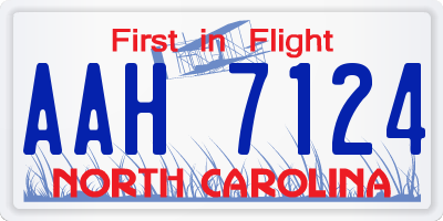 NC license plate AAH7124