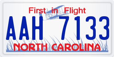 NC license plate AAH7133