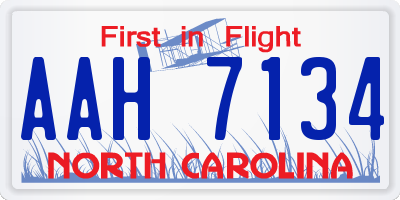 NC license plate AAH7134