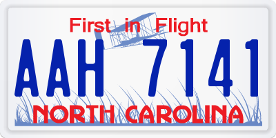 NC license plate AAH7141