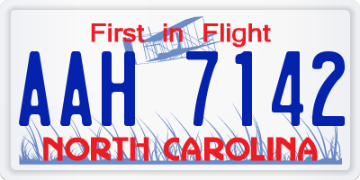 NC license plate AAH7142