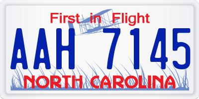NC license plate AAH7145