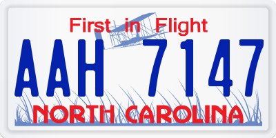 NC license plate AAH7147