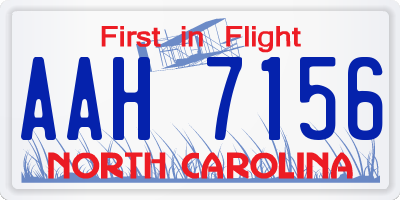 NC license plate AAH7156