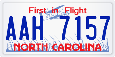 NC license plate AAH7157