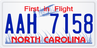 NC license plate AAH7158