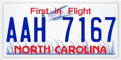 NC license plate AAH7167