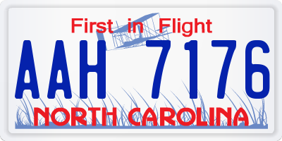 NC license plate AAH7176