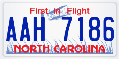 NC license plate AAH7186