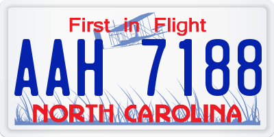 NC license plate AAH7188