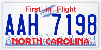 NC license plate AAH7198