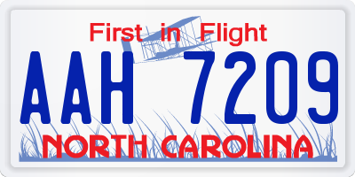 NC license plate AAH7209