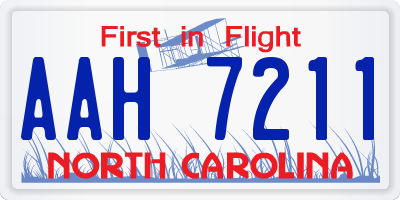 NC license plate AAH7211