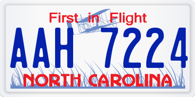 NC license plate AAH7224