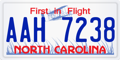 NC license plate AAH7238