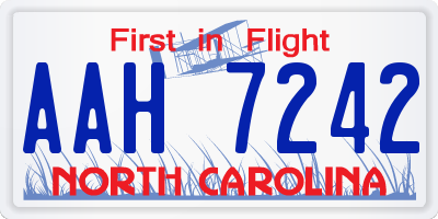 NC license plate AAH7242