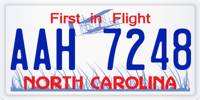 NC license plate AAH7248