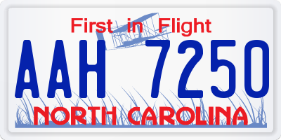 NC license plate AAH7250