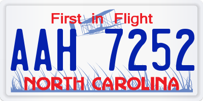 NC license plate AAH7252