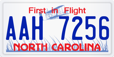NC license plate AAH7256