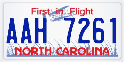 NC license plate AAH7261