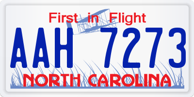 NC license plate AAH7273