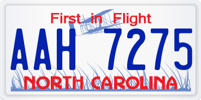 NC license plate AAH7275