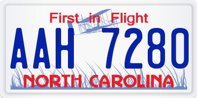NC license plate AAH7280