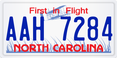 NC license plate AAH7284