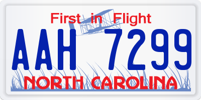 NC license plate AAH7299