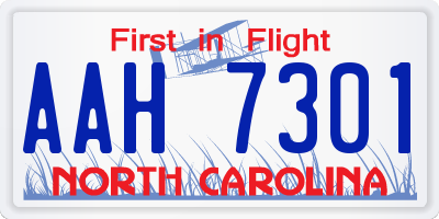 NC license plate AAH7301