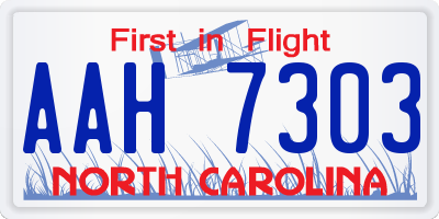 NC license plate AAH7303