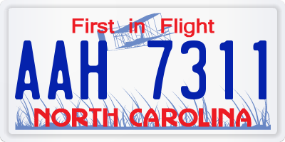 NC license plate AAH7311