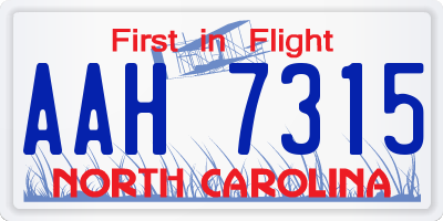 NC license plate AAH7315
