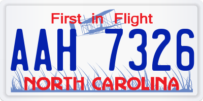 NC license plate AAH7326