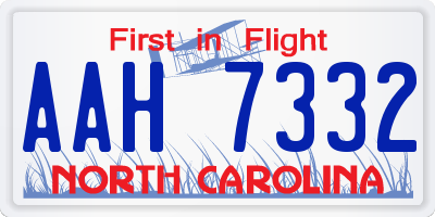 NC license plate AAH7332