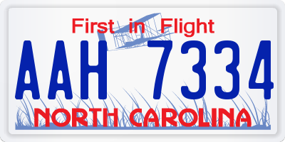NC license plate AAH7334