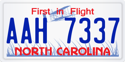 NC license plate AAH7337