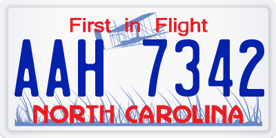 NC license plate AAH7342