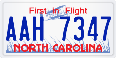 NC license plate AAH7347