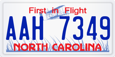 NC license plate AAH7349