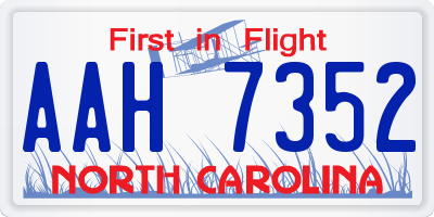 NC license plate AAH7352