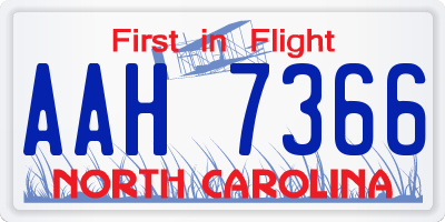 NC license plate AAH7366