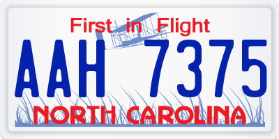NC license plate AAH7375