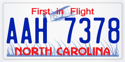NC license plate AAH7378