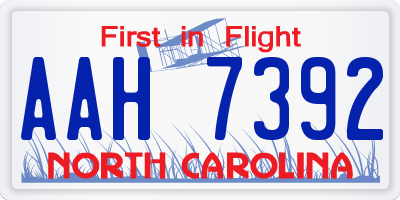 NC license plate AAH7392