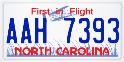 NC license plate AAH7393
