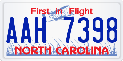 NC license plate AAH7398
