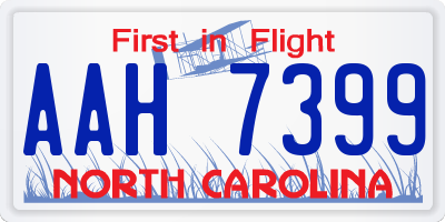 NC license plate AAH7399