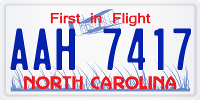 NC license plate AAH7417